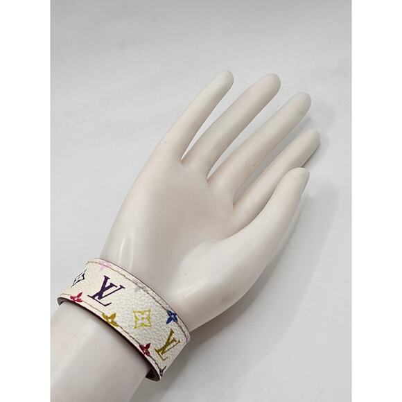 Louis Vuitton Gold-tone Multicolor Leather Koala Lock Bracelet - Picture 15 of 15